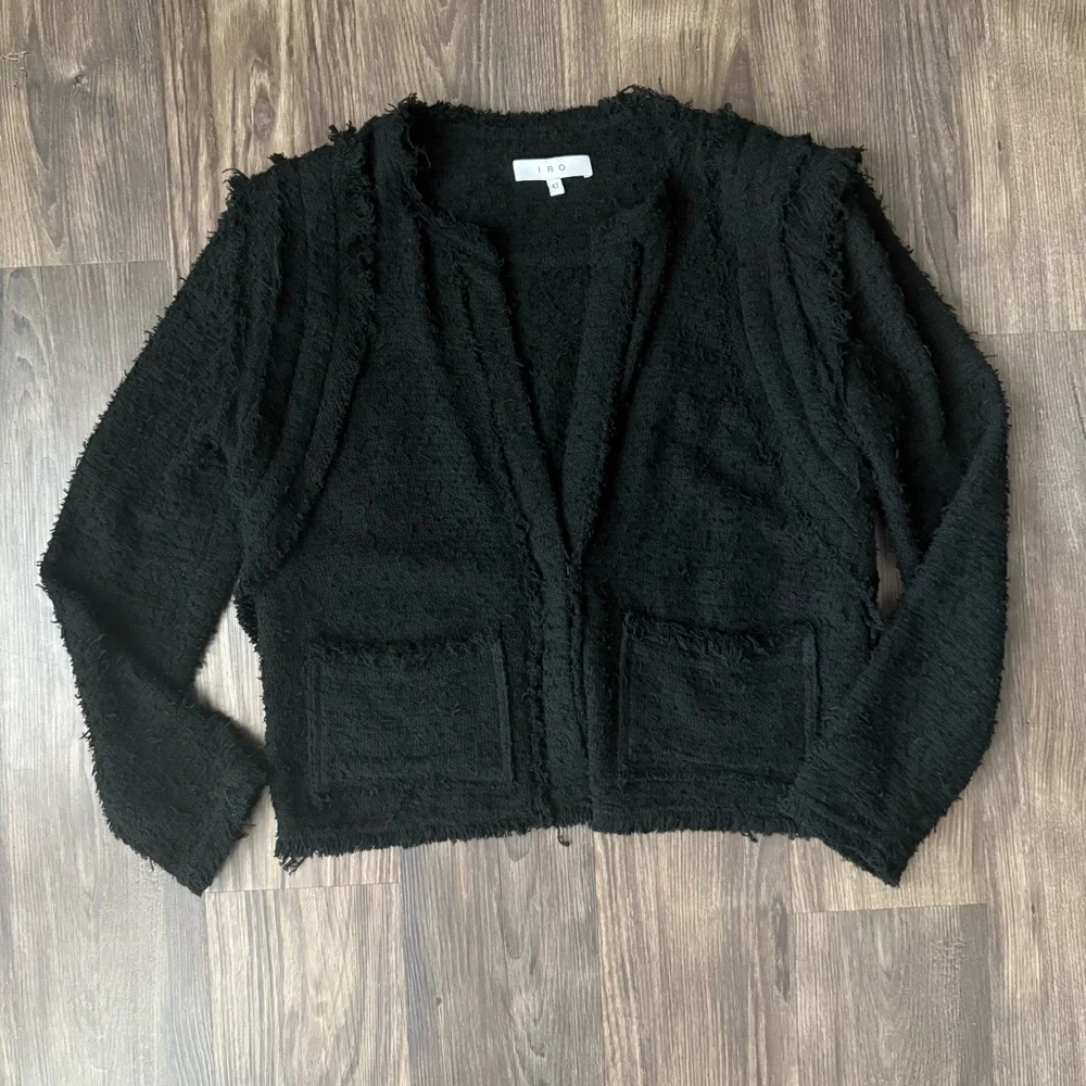 IRO Black Fringe Luxurious Black Jacket - Picture 7 of 13